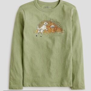 J. Crew Kids Green Long Sleeve Tee with Dog Print